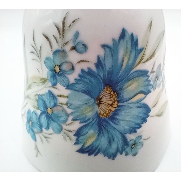 Porcelain Hand Bell Inarco E-4479 Blue Wildflowers Vintage 5 Inch 1970s - Picture 3 of 15